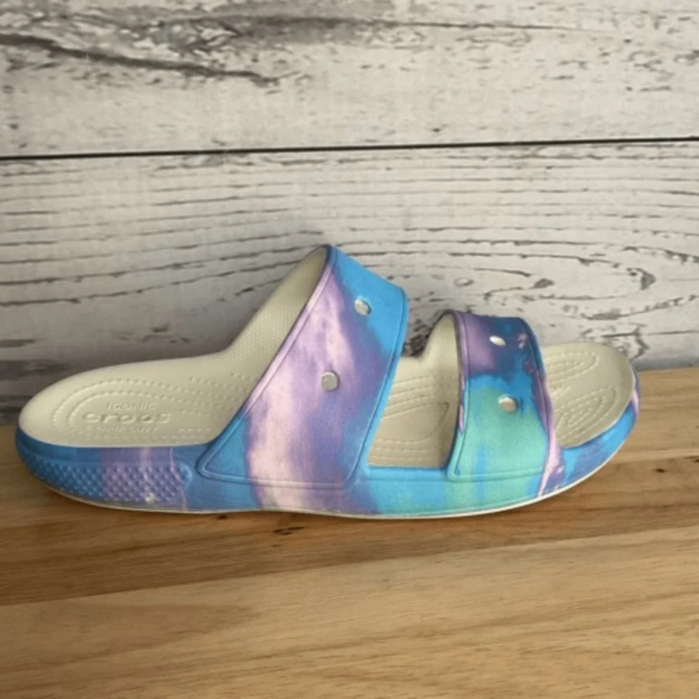 Classic Crocs Open Toe Sandals Unisex‎ Solarized Men's 9 White / Purple Women-11